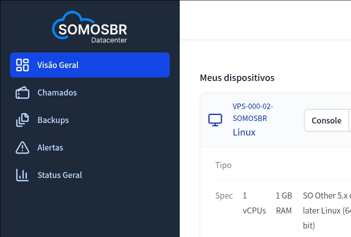 Diferencial da SomosBR: Painel de gerenciamento